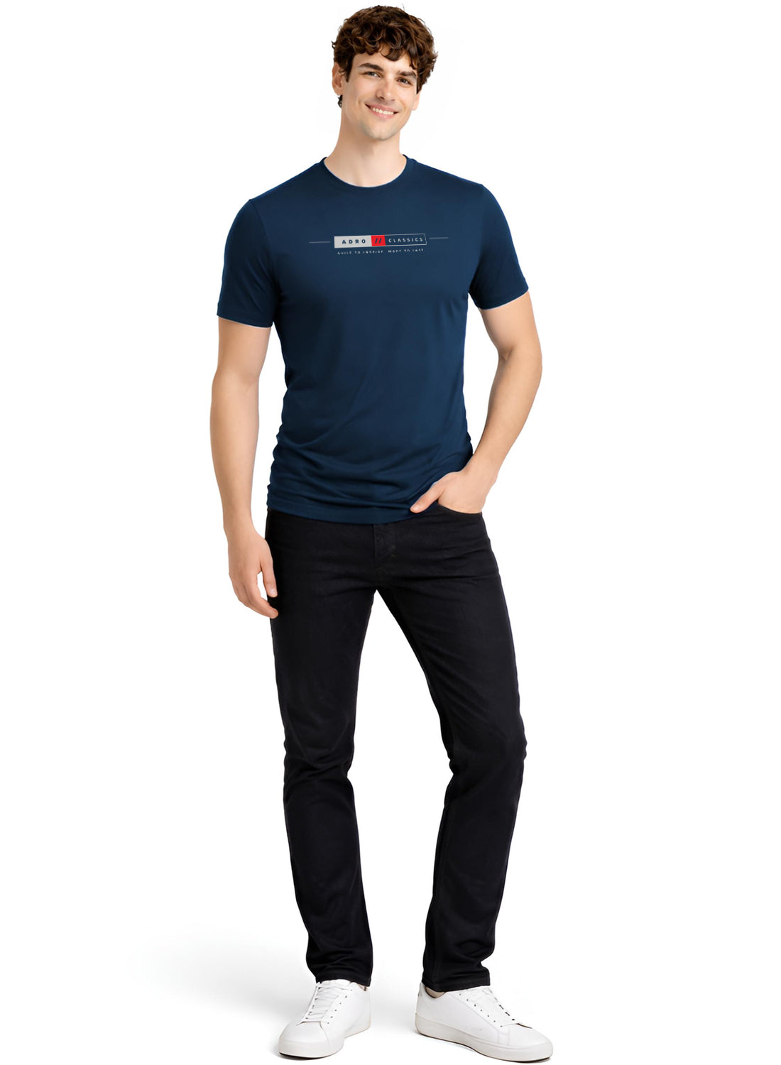 Men Teal Classic Printed T-Shirt