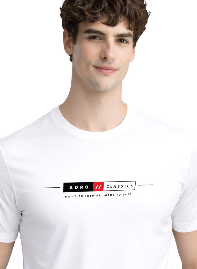 Men White Classic Printed T-Shirt