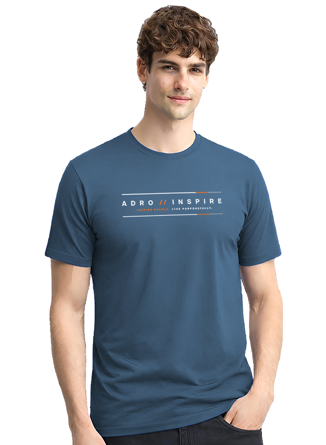 Men Blue Signature Printed T-Shirt