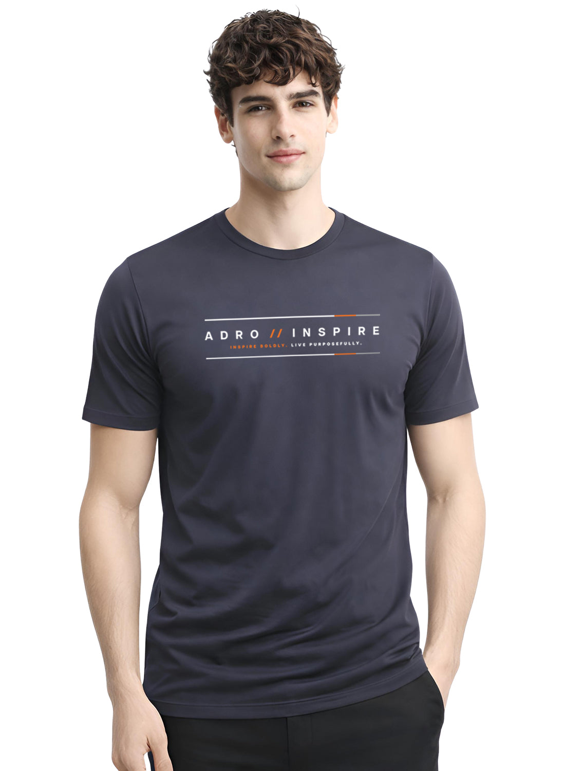 Men Grey Signature Printed T-Shirt