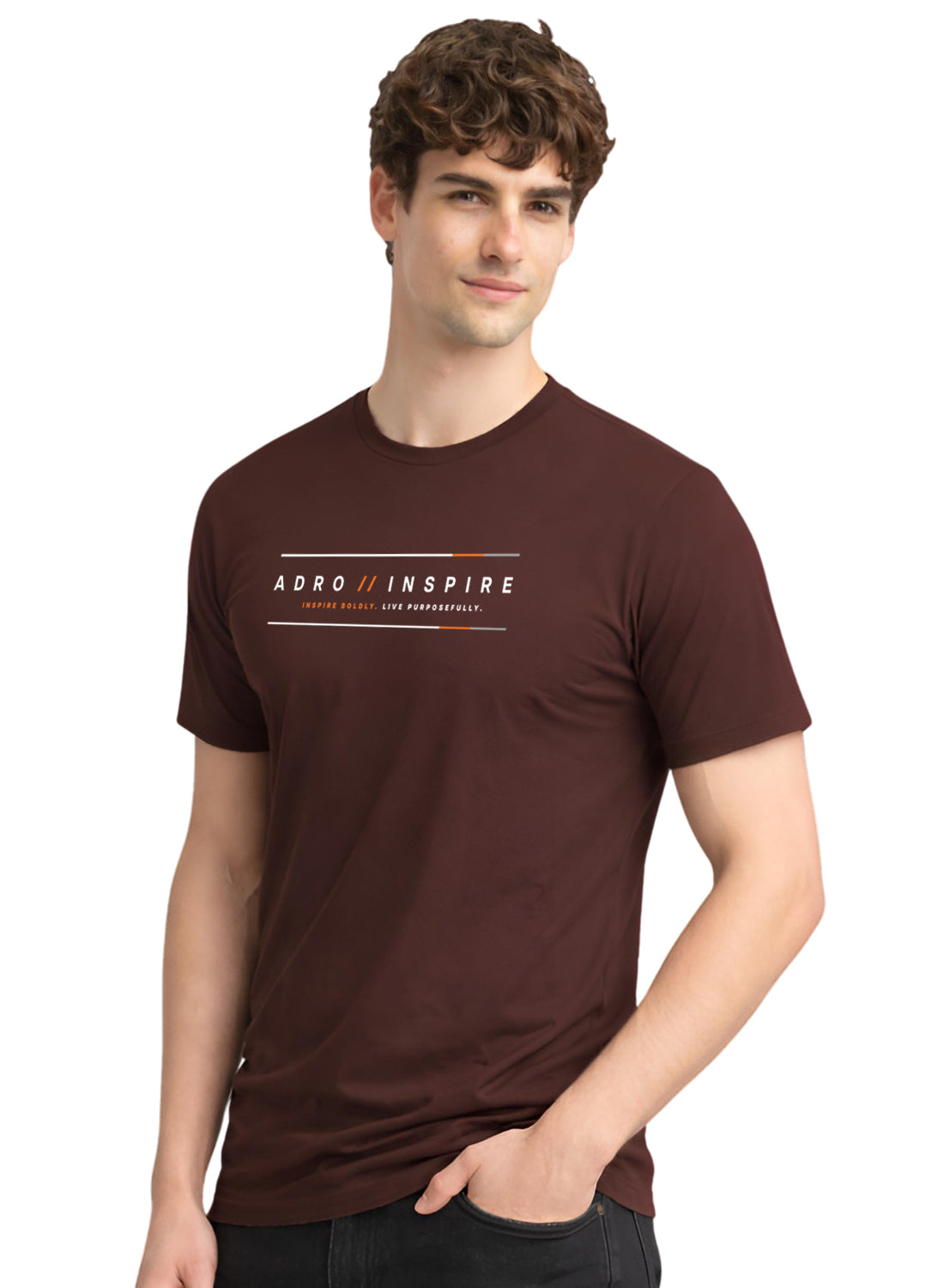 Men Brown Signature Printed T-Shirt