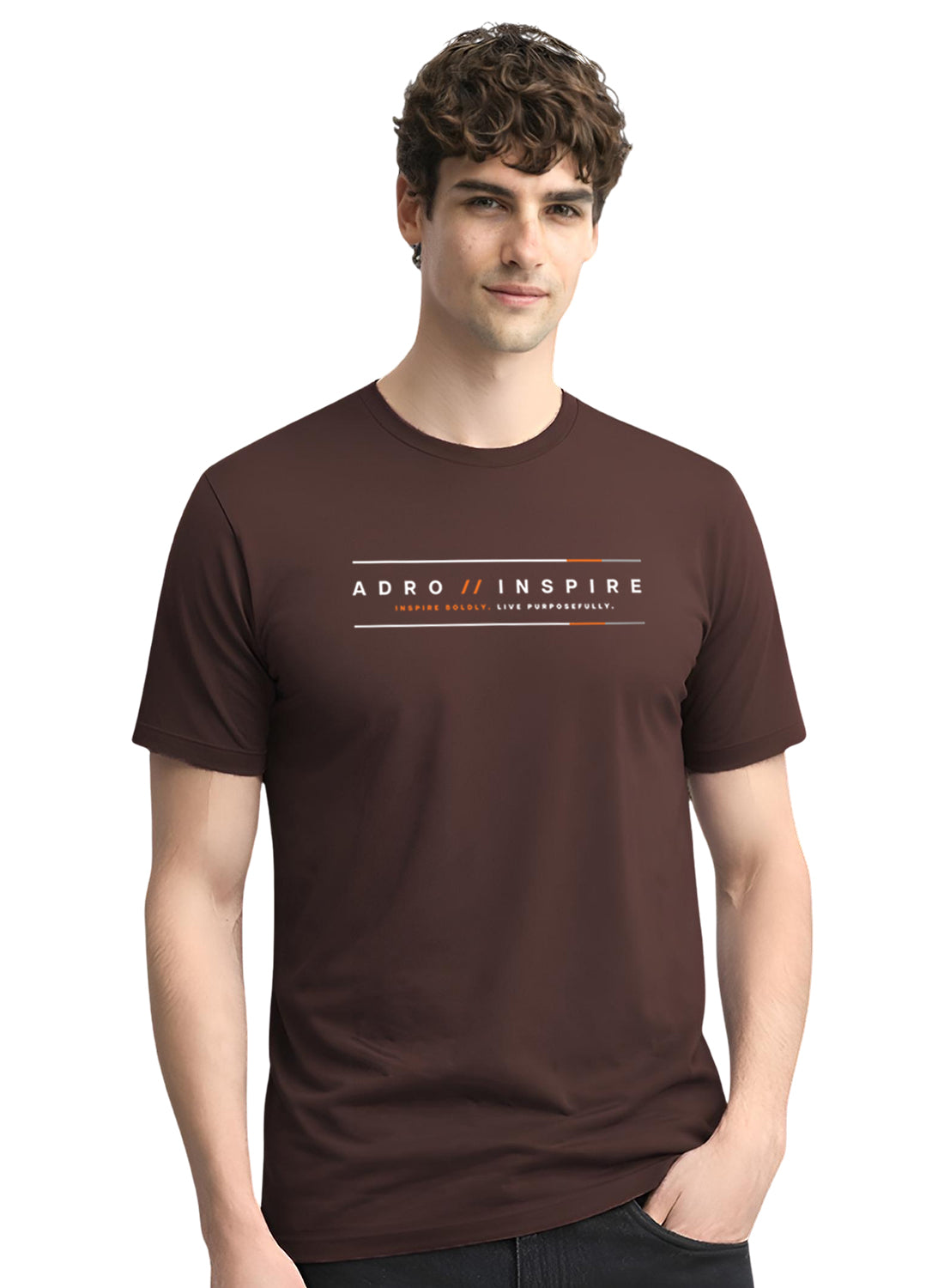 Men Brown Signature Printed T-Shirt