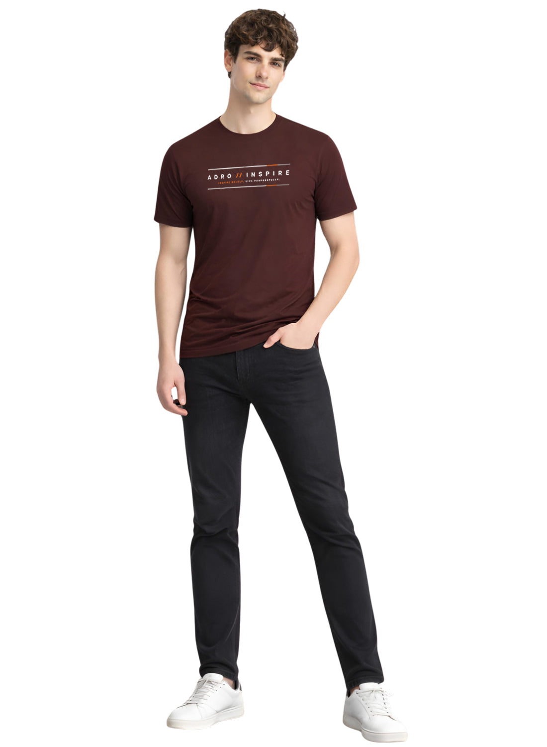 Men Brown Signature Printed T-Shirt