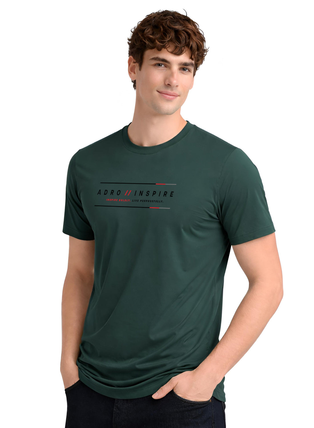 Men Green Signature Printed T-Shirt