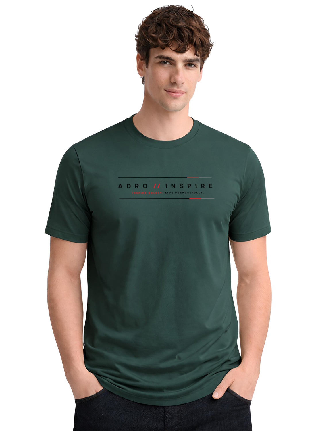 Men Green Signature Printed T-Shirt