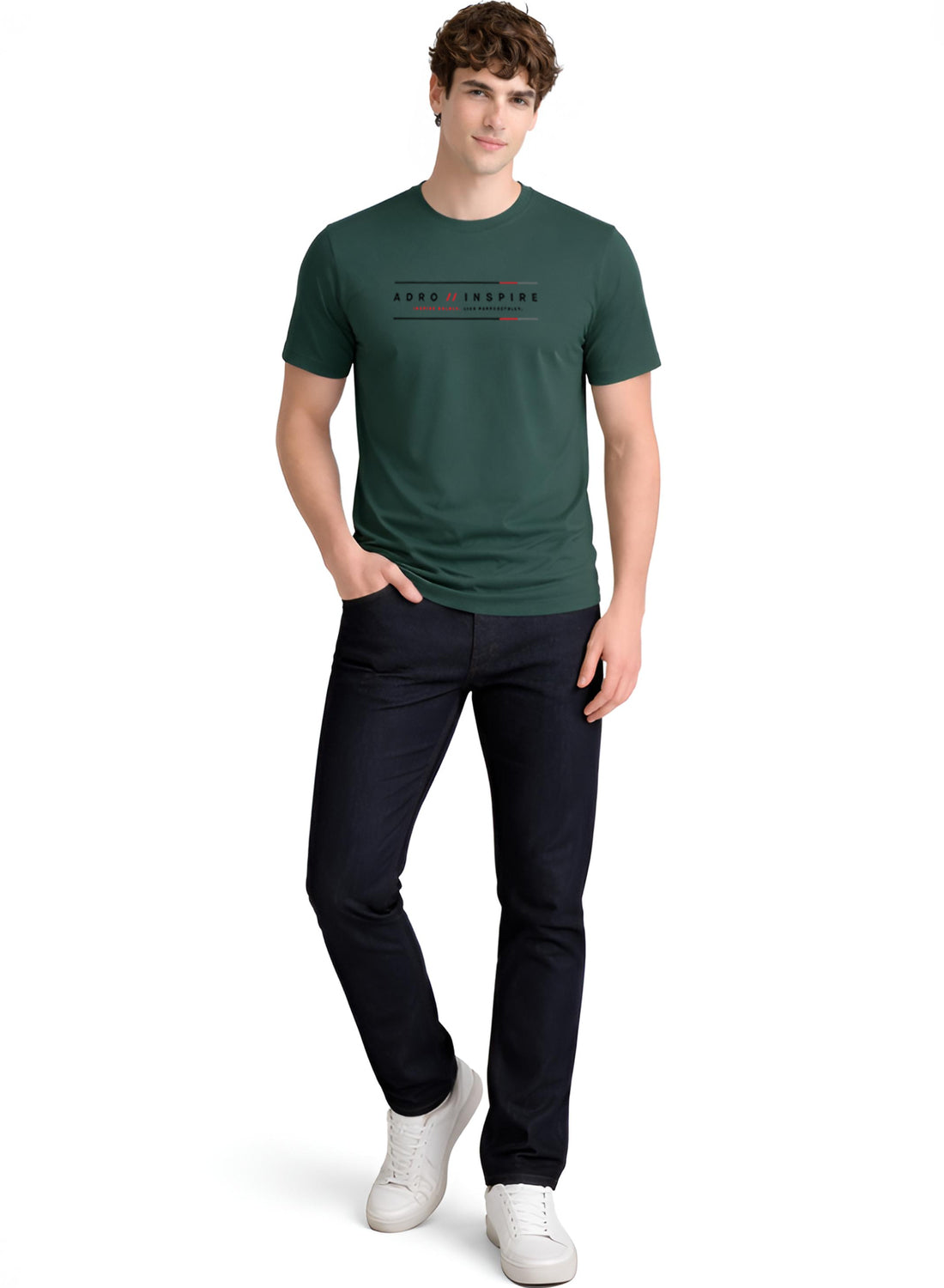 Men Green Signature Printed T-Shirt