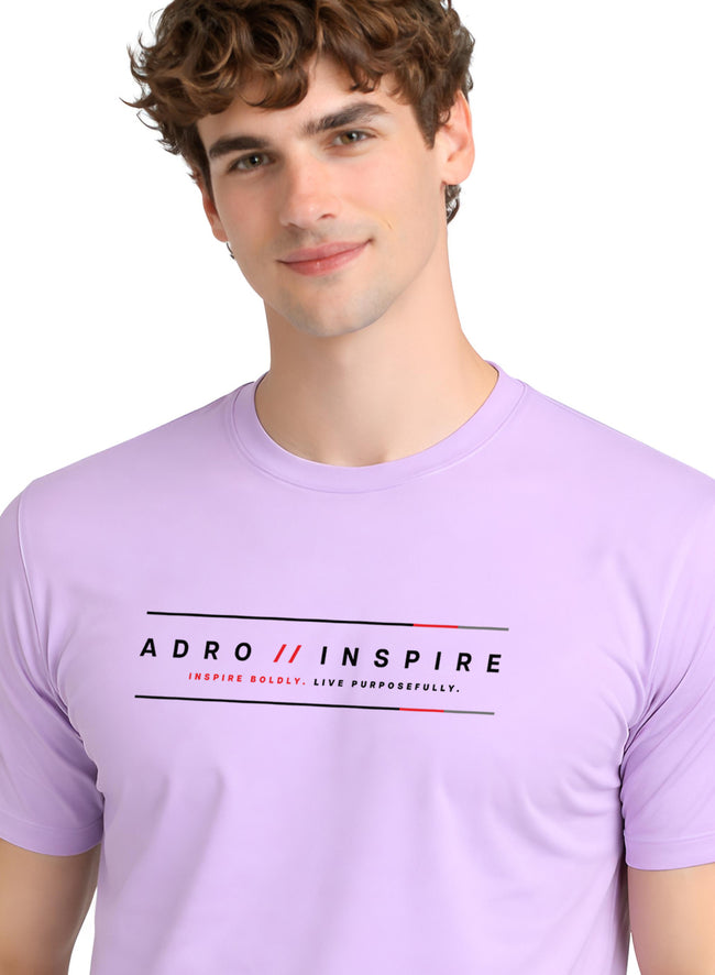 Men Lavender Signature Printed T-Shirt