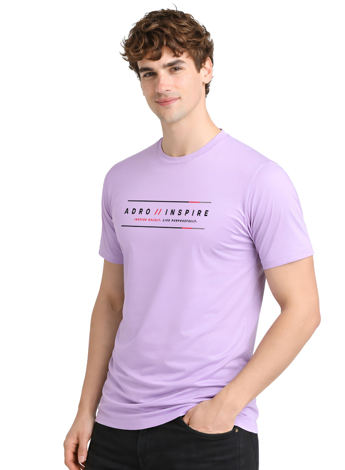 Men Lavender Signature Printed T-Shirt