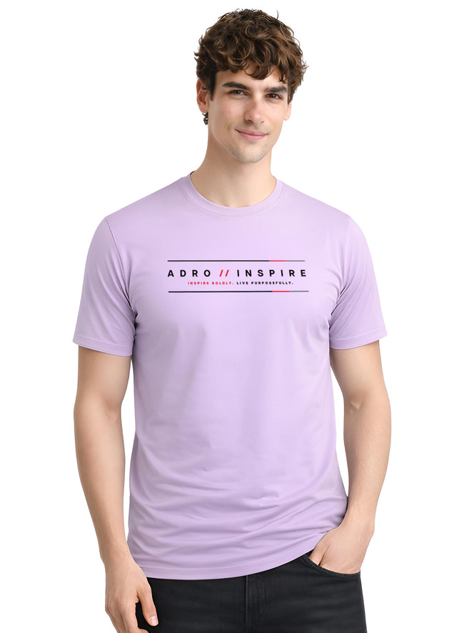 Men Lavender Signature Printed T-Shirt