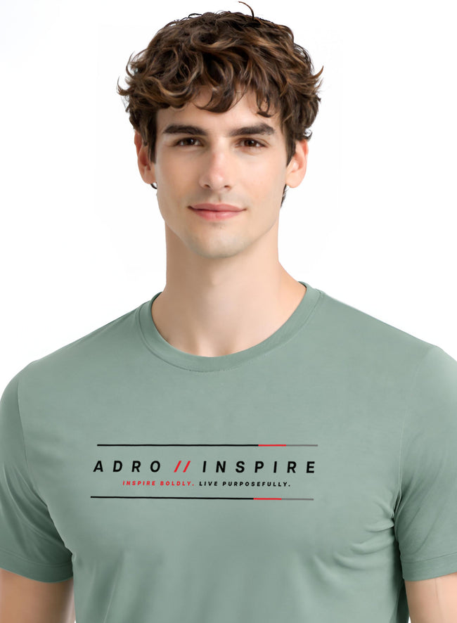 Men Green Signature Printed T-Shirt