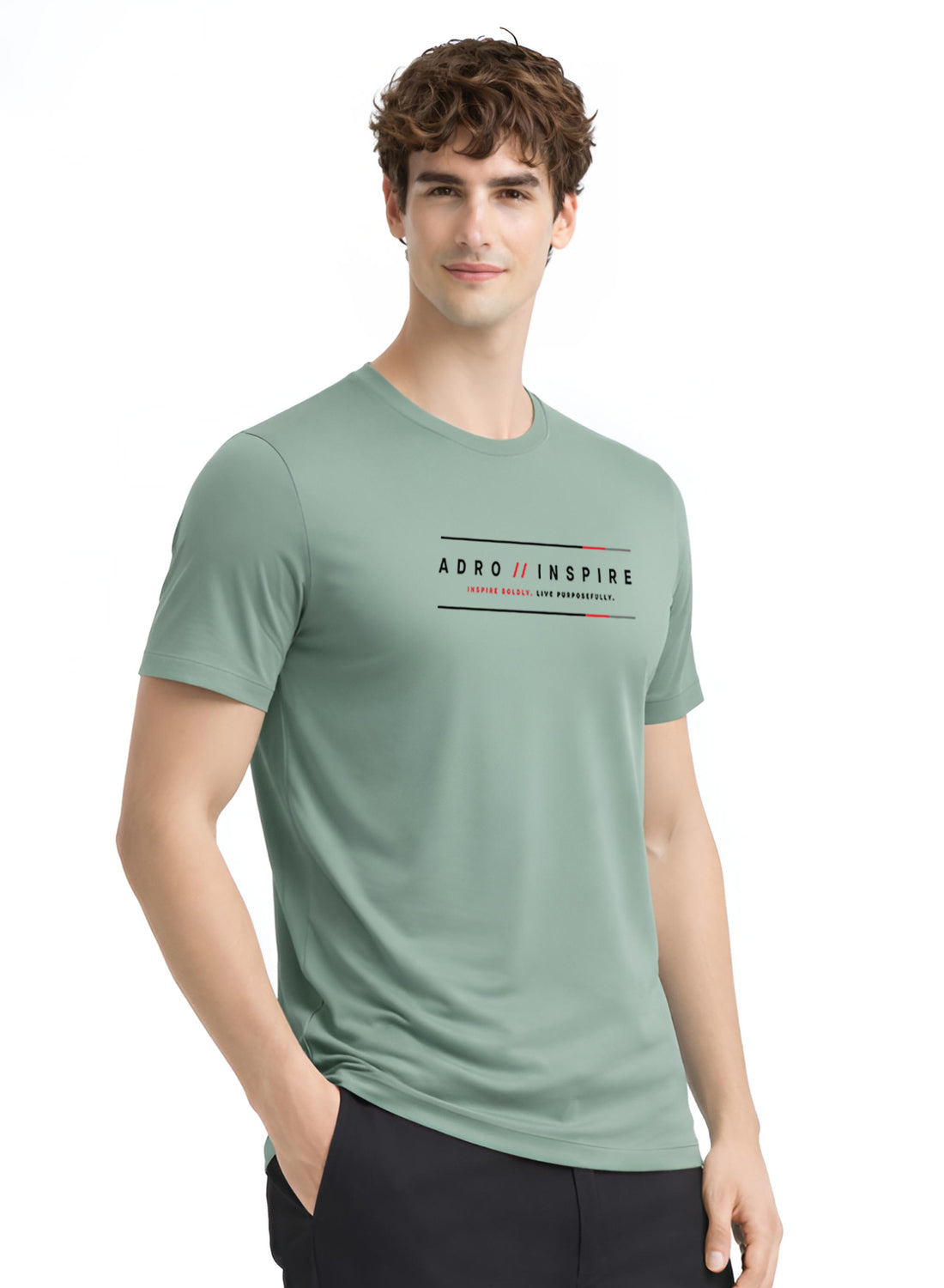 Men Green Signature Printed T-Shirt