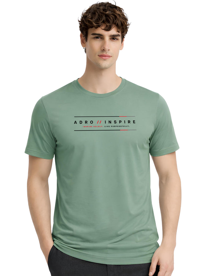 Men Green Signature Printed T-Shirt