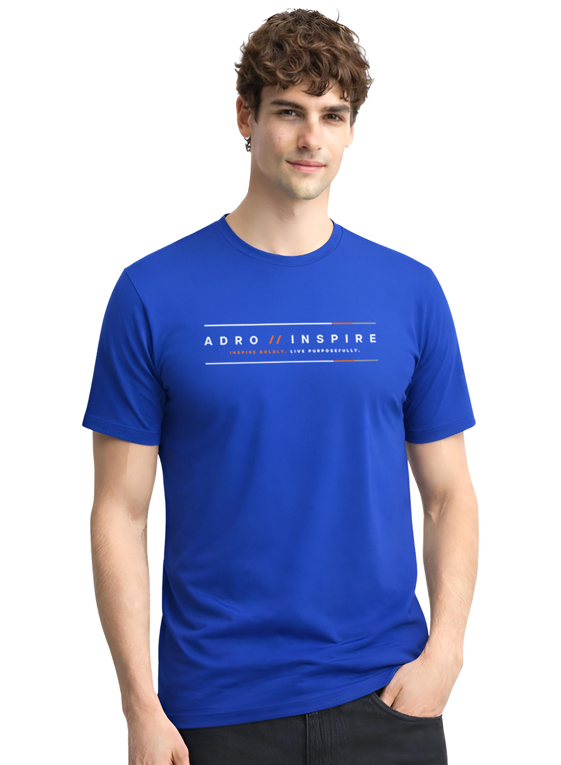 Men Blue Signature Printed T-Shirt