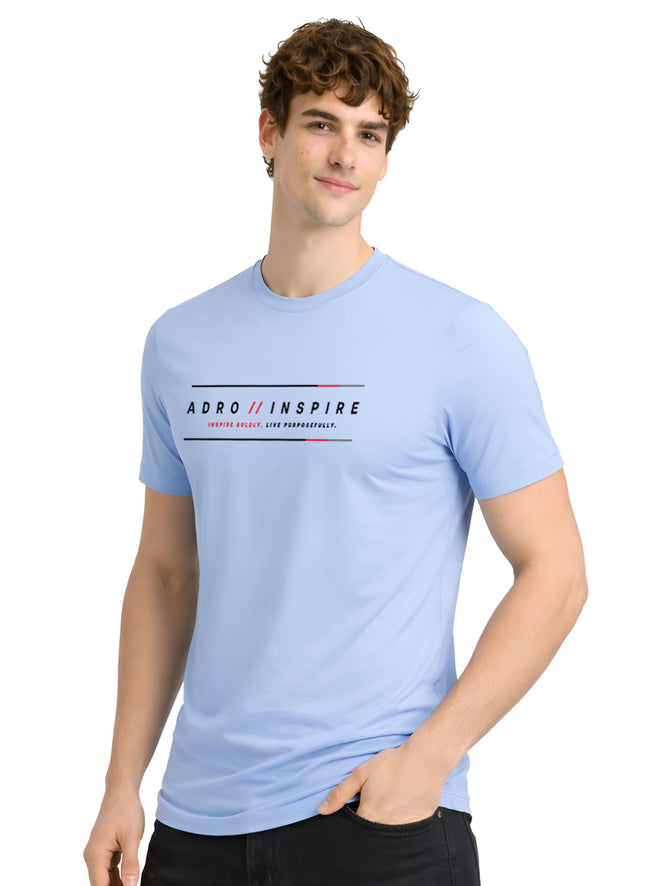 Men Blue Signature Printed T-Shirt