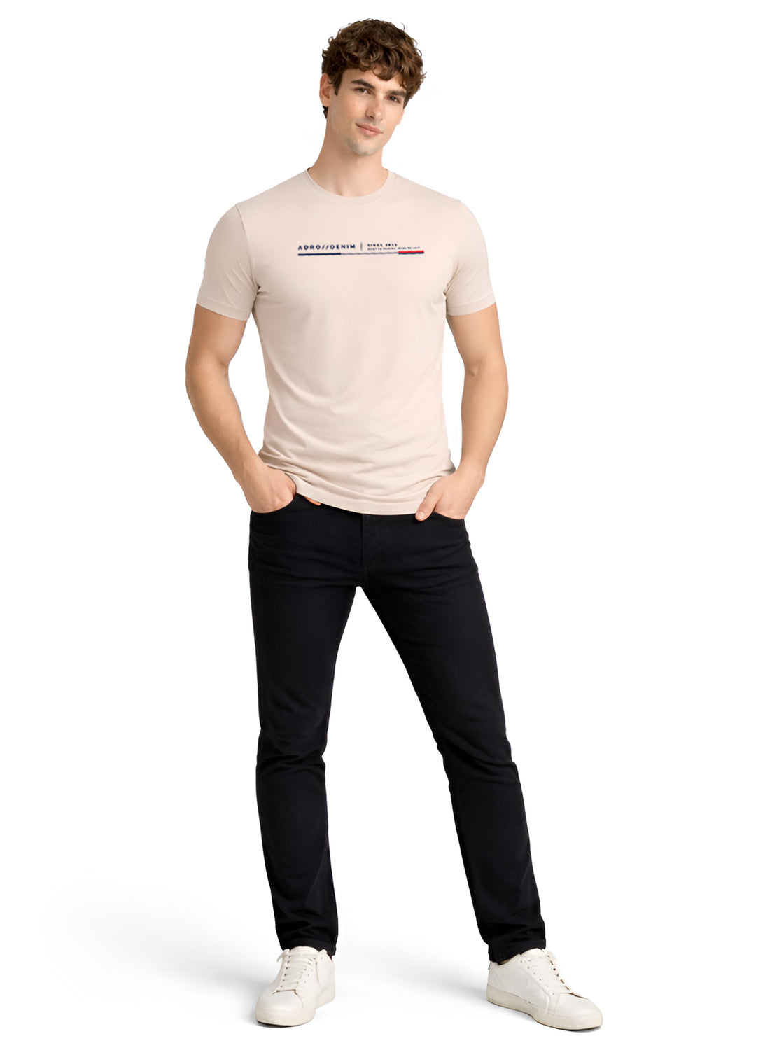 Men Beige Cotton Printed  T-Shirt