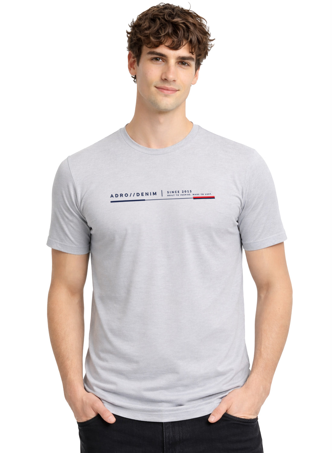 Men Grey Cotton Printed  T-Shirt