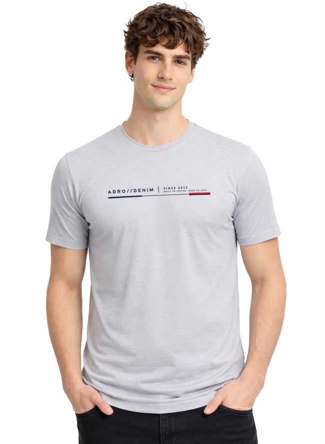 Men Grey Cotton Printed  T-Shirt