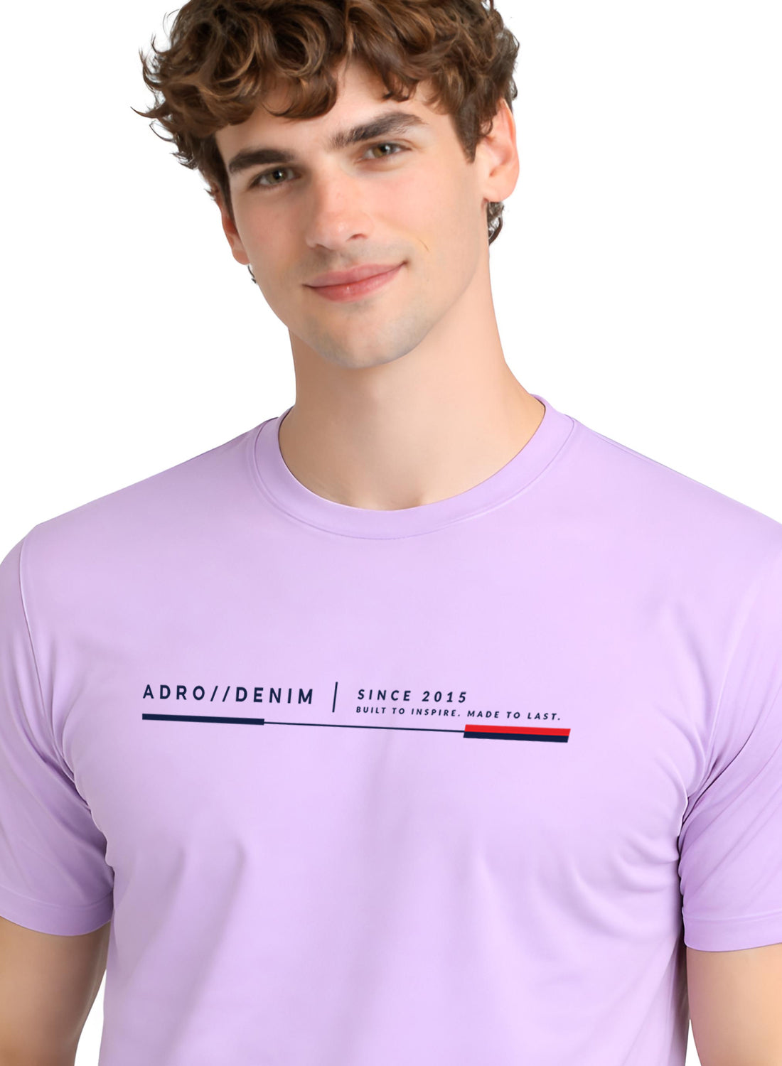 Men Lavender Cotton Printed  T-Shirt