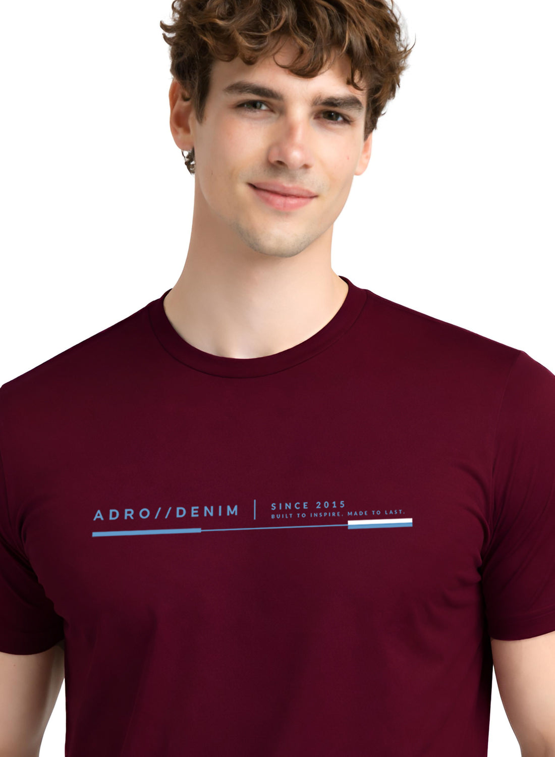 Men Maroon Cotton Printed  T-Shirt