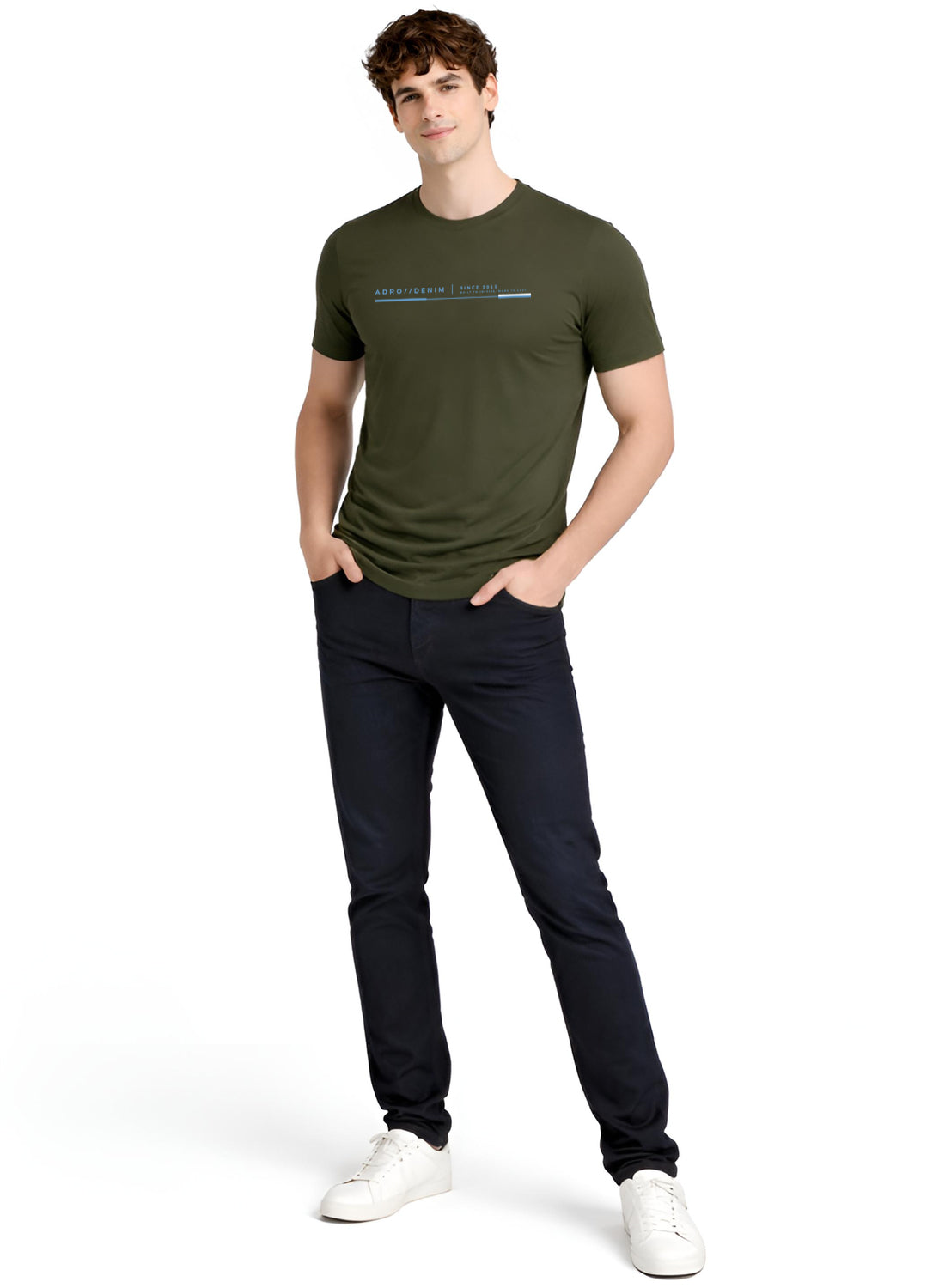 Men Olive Cotton Printed  T-Shirt