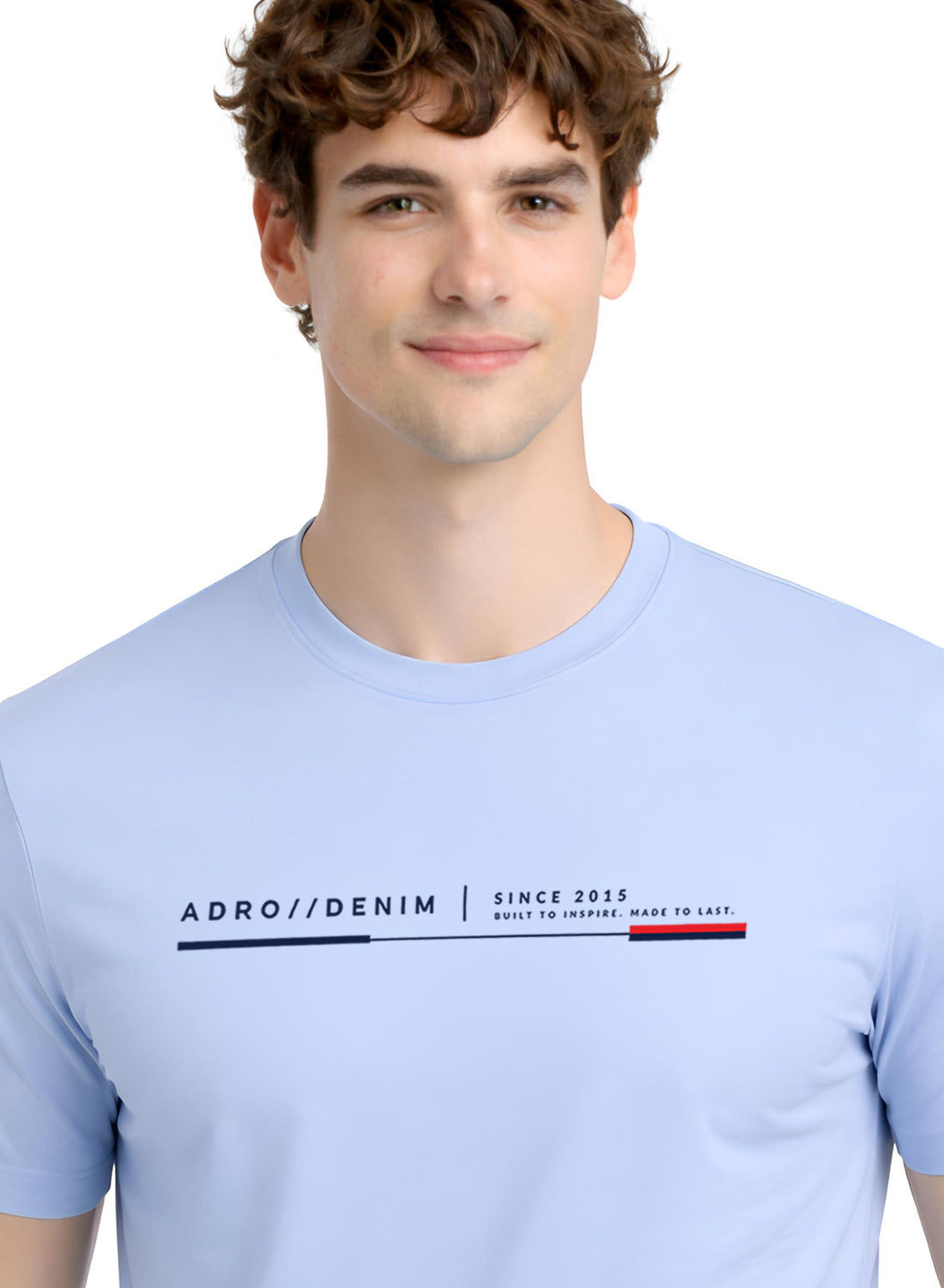 Men Blue Cotton Printed  T-Shirt