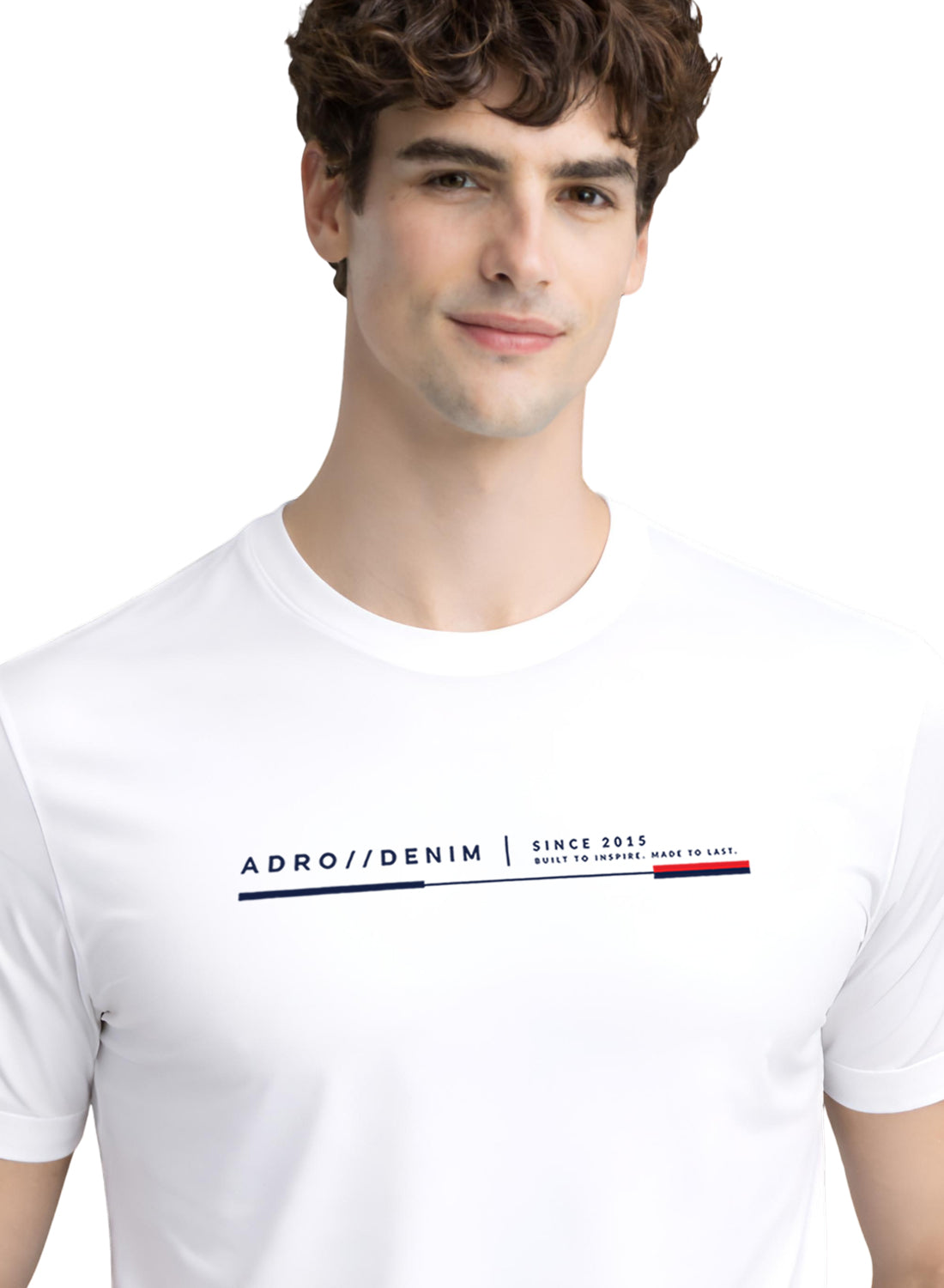 Men White Cotton Printed  T-Shirt
