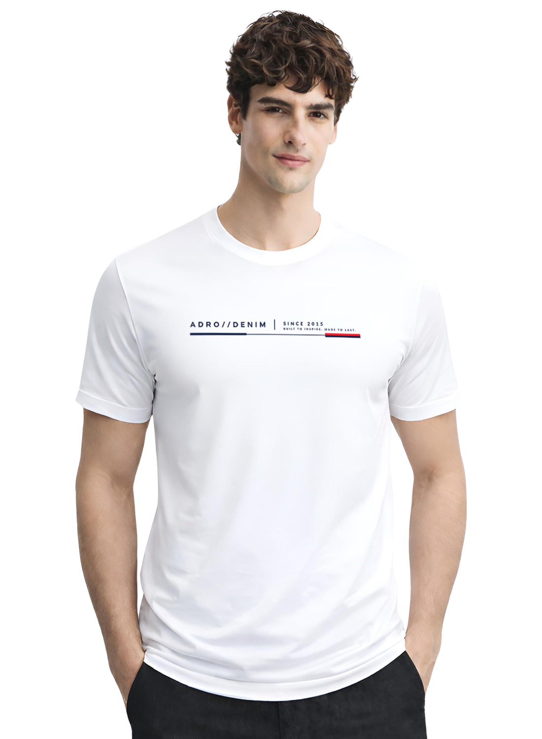 Men White Cotton Printed  T-Shirt