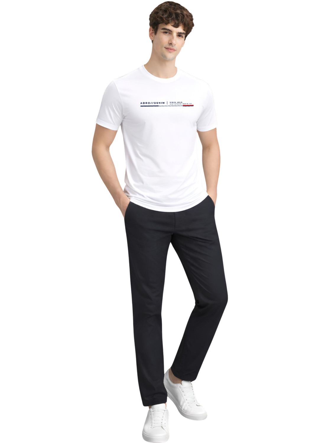 Men White Cotton Printed  T-Shirt