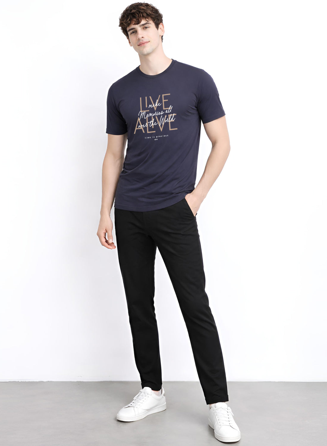 Men Grey Cotton Printed  T-Shirt
