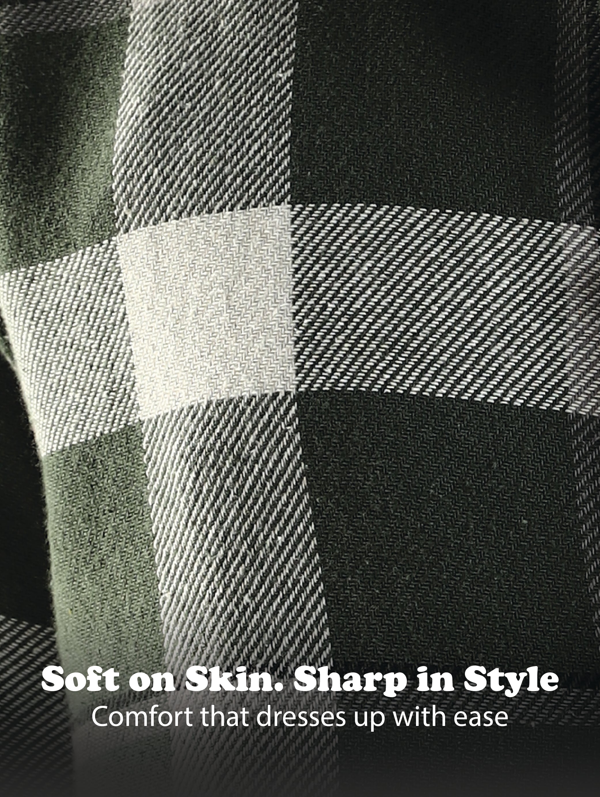 Men Green Cotton Blend Slim Checked Shirt