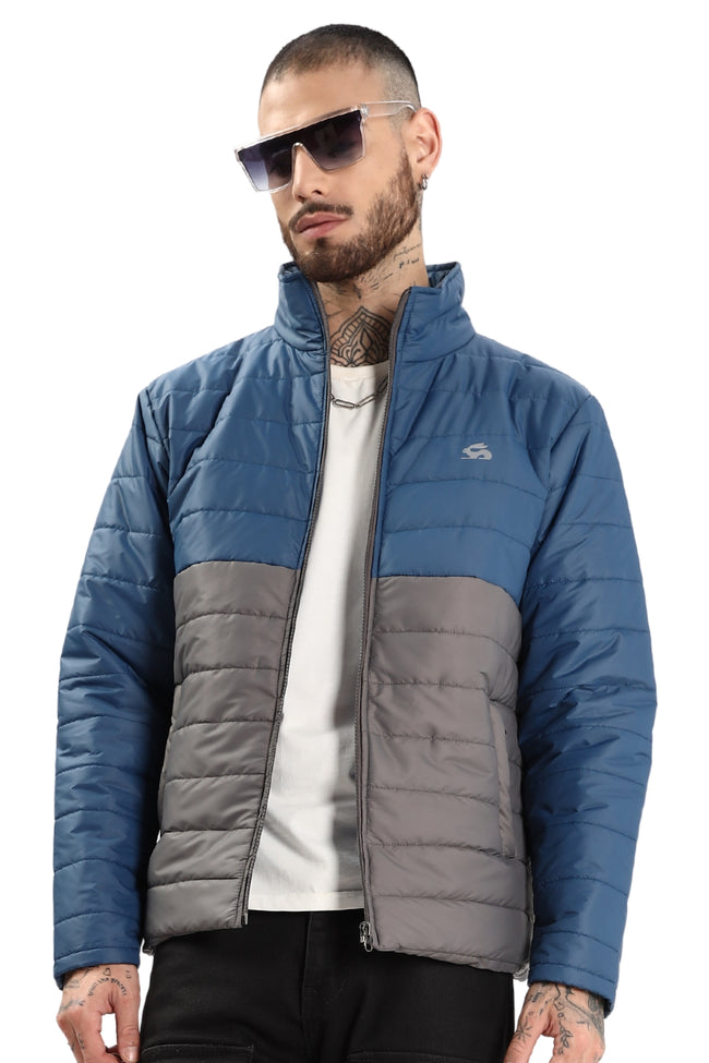 Men Blue Winter Ready Bomber Jacket