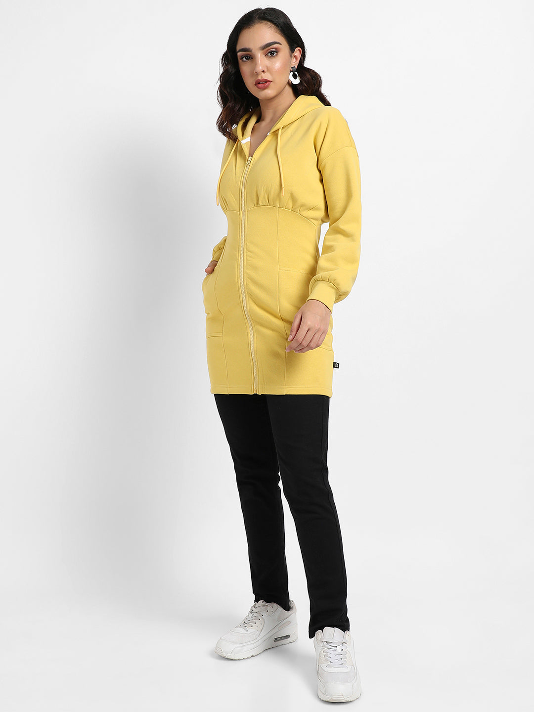 Women Green Hooded Bodycon Dress