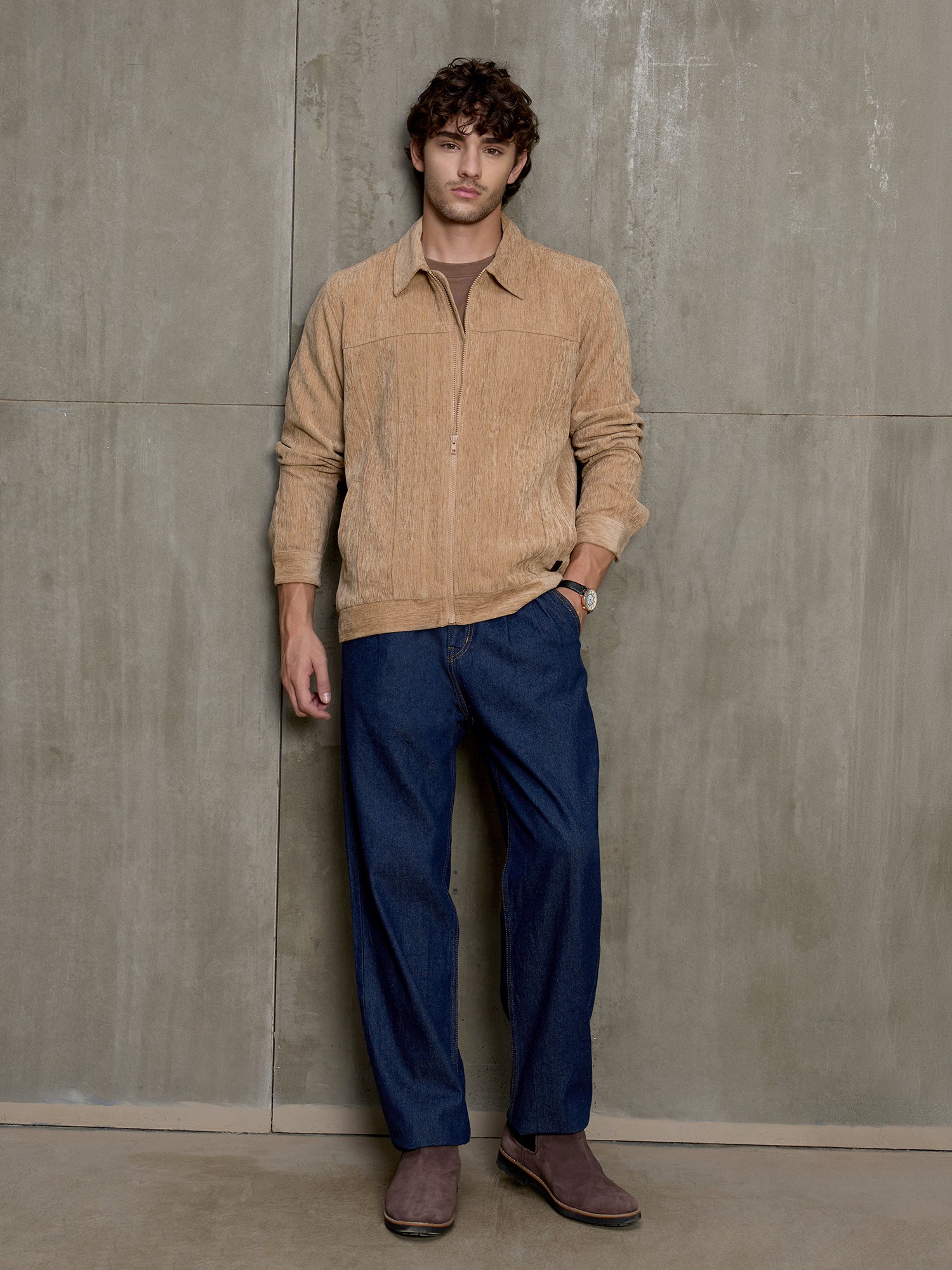 Men Self-Design Full Sleeve Casual Jacket