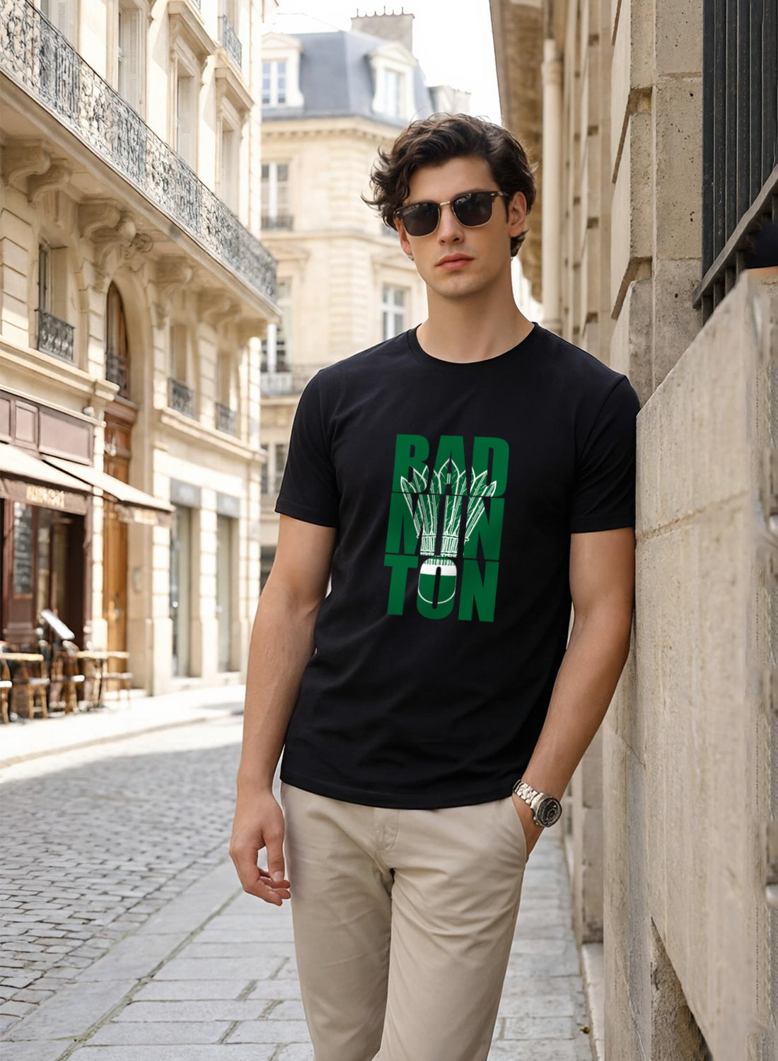Men Badminton Printed T-Shirt