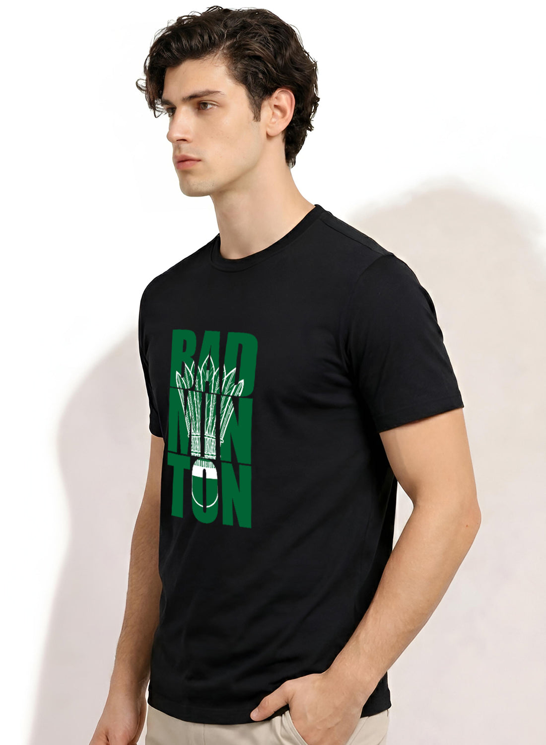 Men Badminton Printed T-Shirt