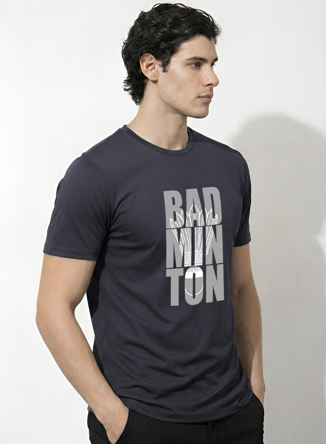 Men Badminton Printed T-Shirt