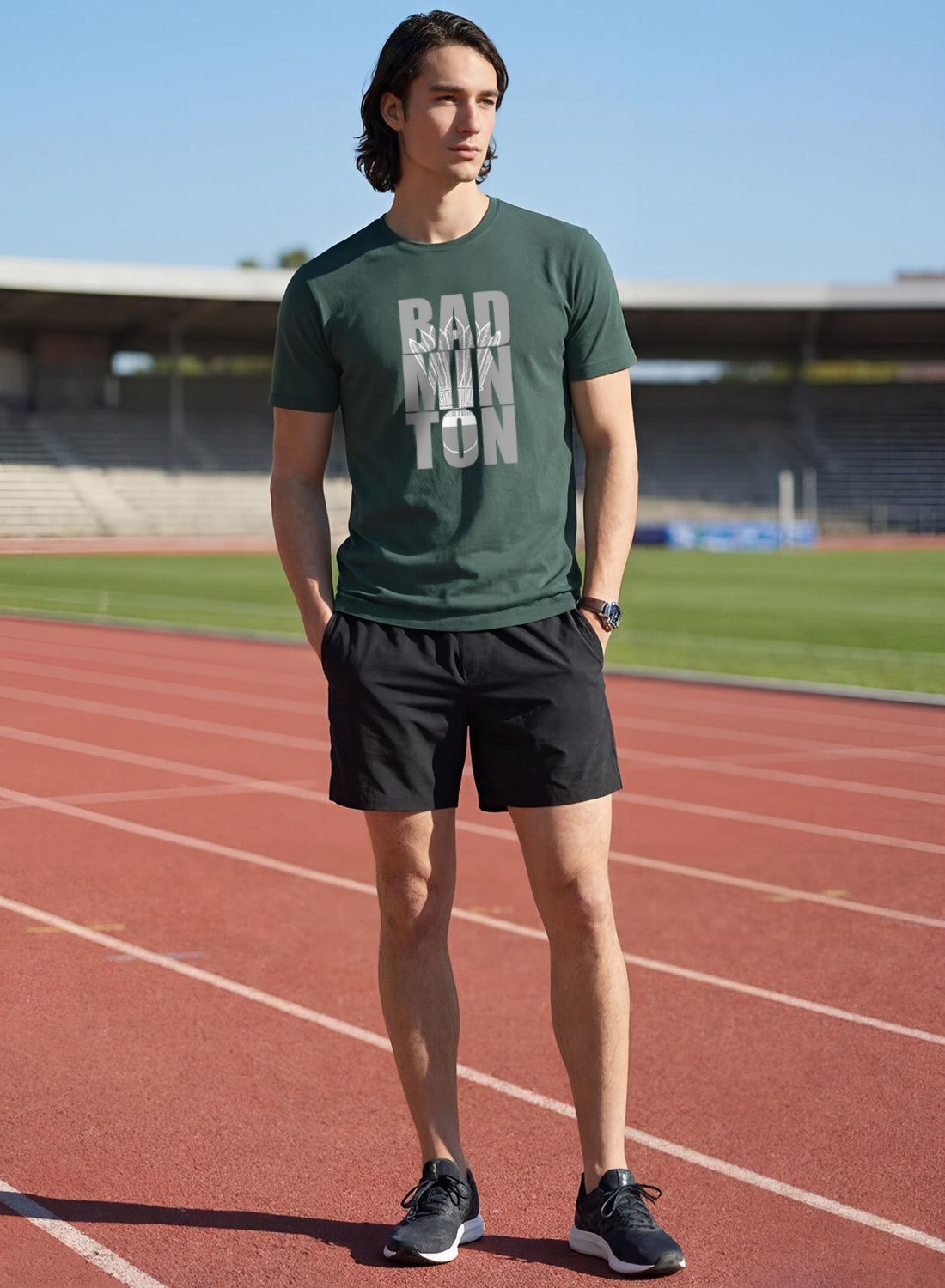 Men Badminton Printed T-Shirt