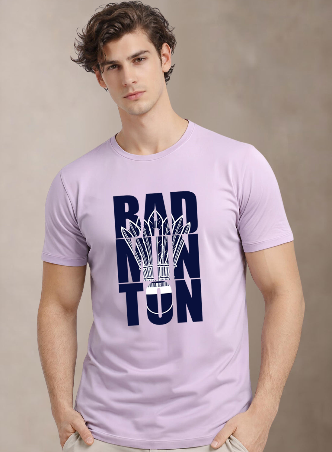 Men Badminton Printed T-Shirt