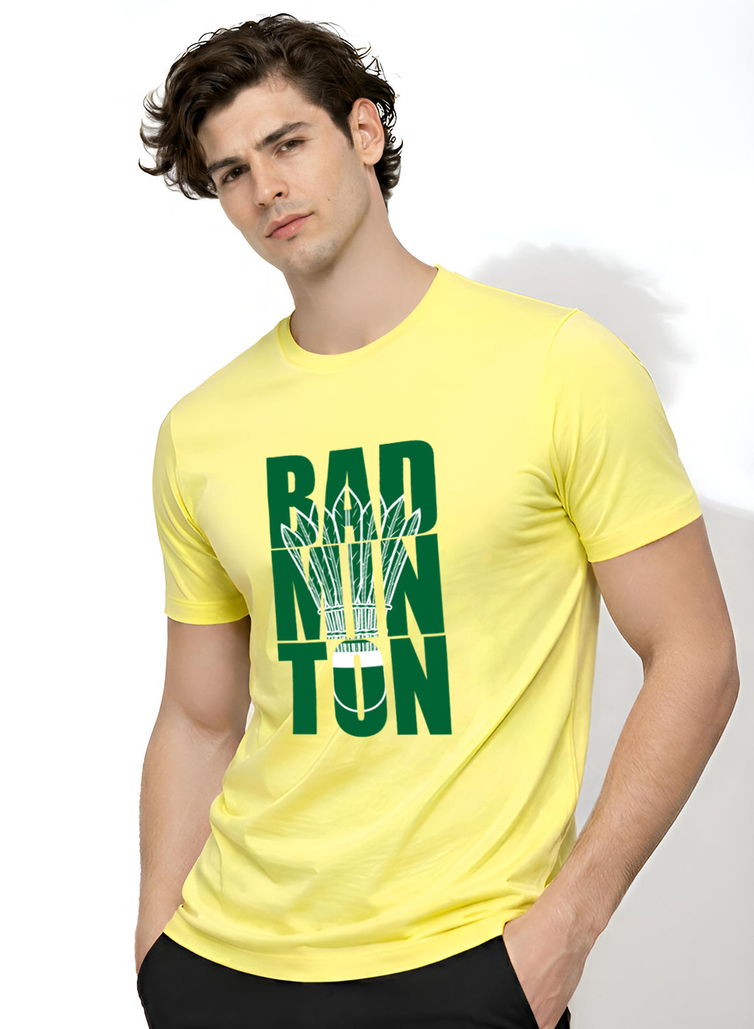 Men Badminton Printed T-Shirt