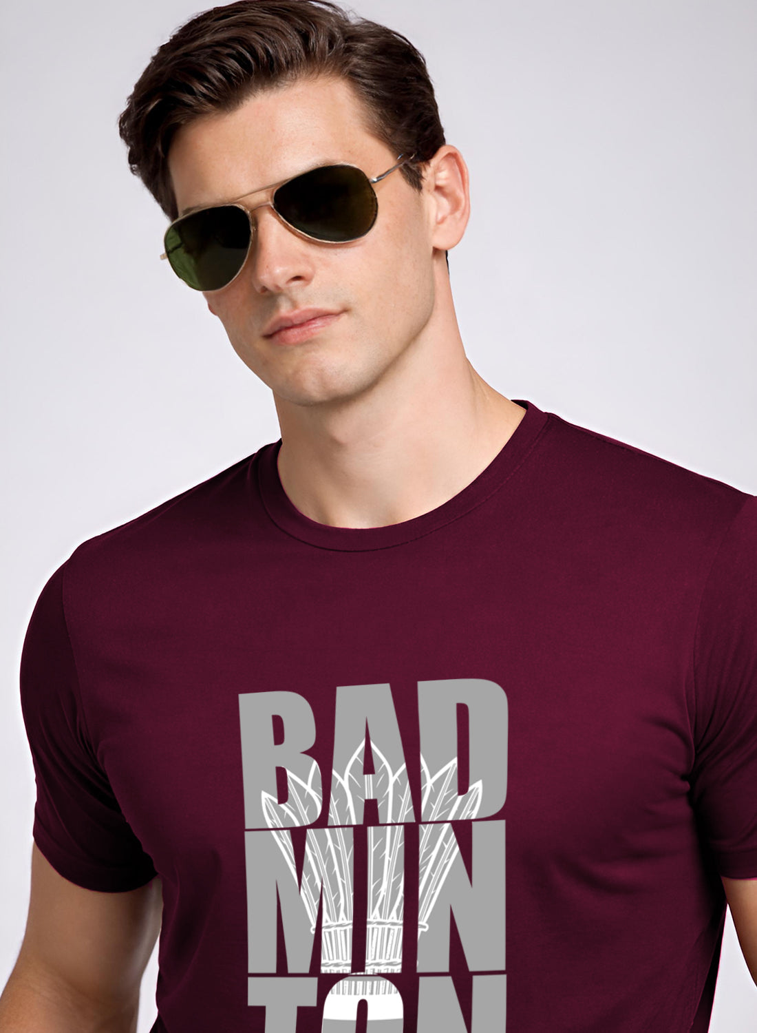 Men Badminton Printed T-Shirt