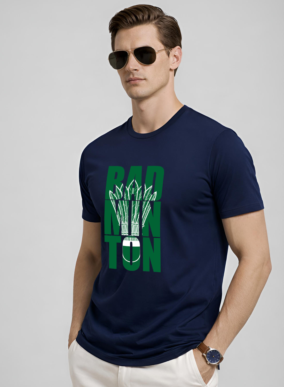 Men Badminton Printed T-Shirt