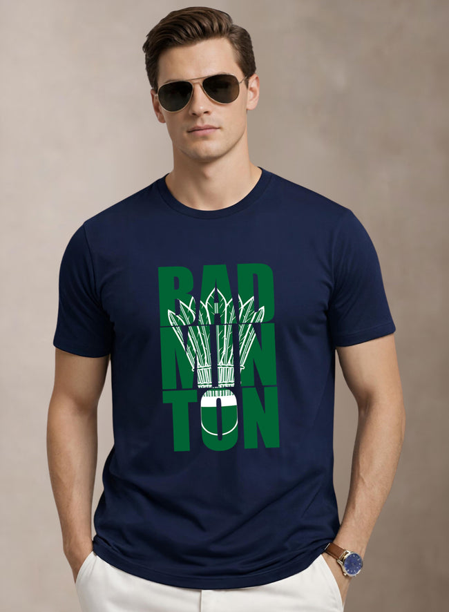 Men Badminton Printed T-Shirt