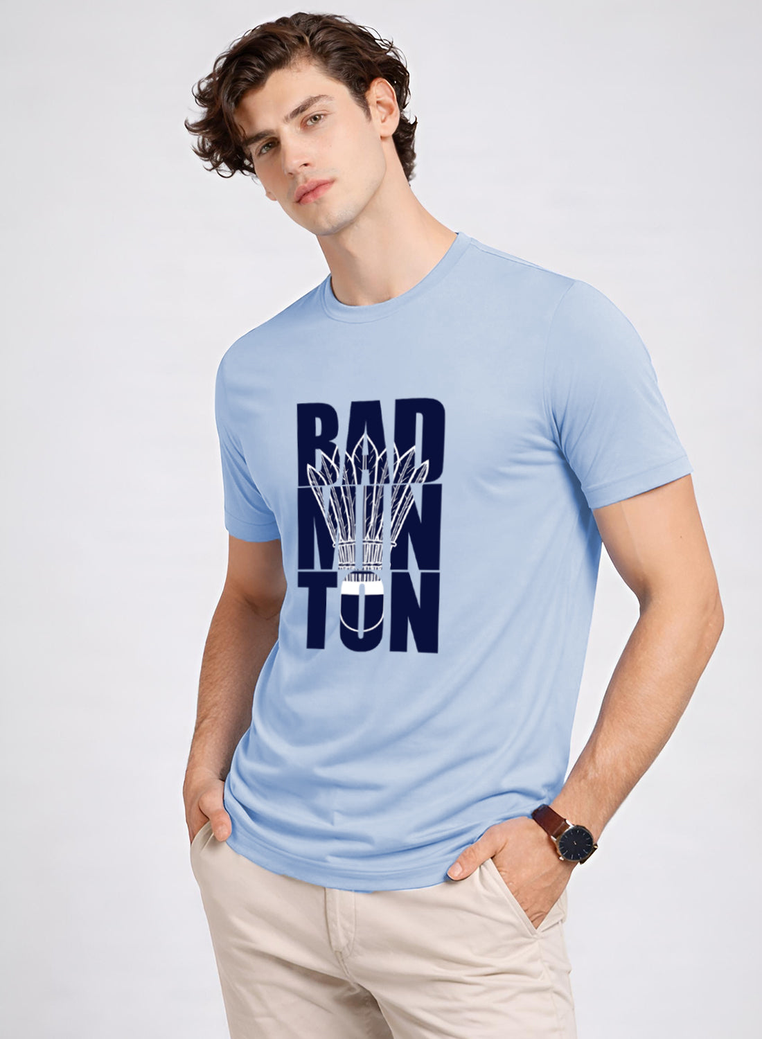 Men Badminton Printed T-Shirt
