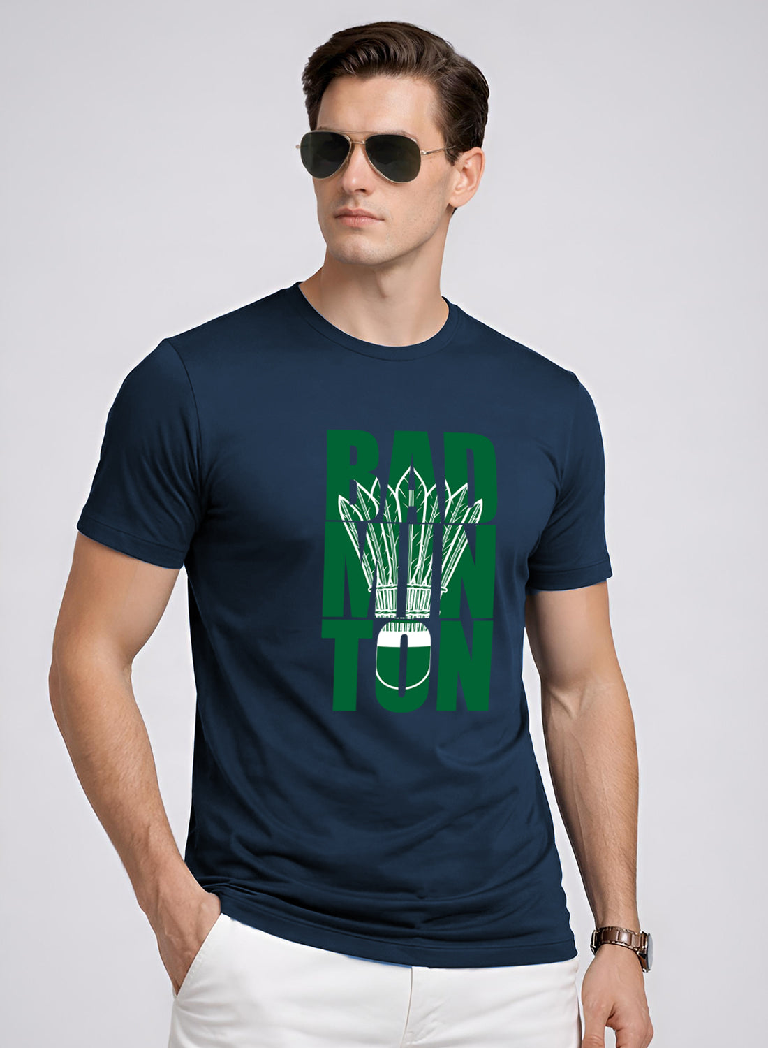 Men Badminton Printed T-Shirt