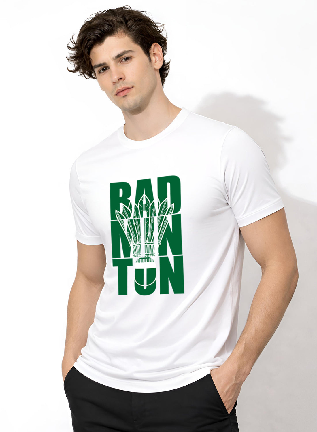 Men Badminton Printed T-Shirt