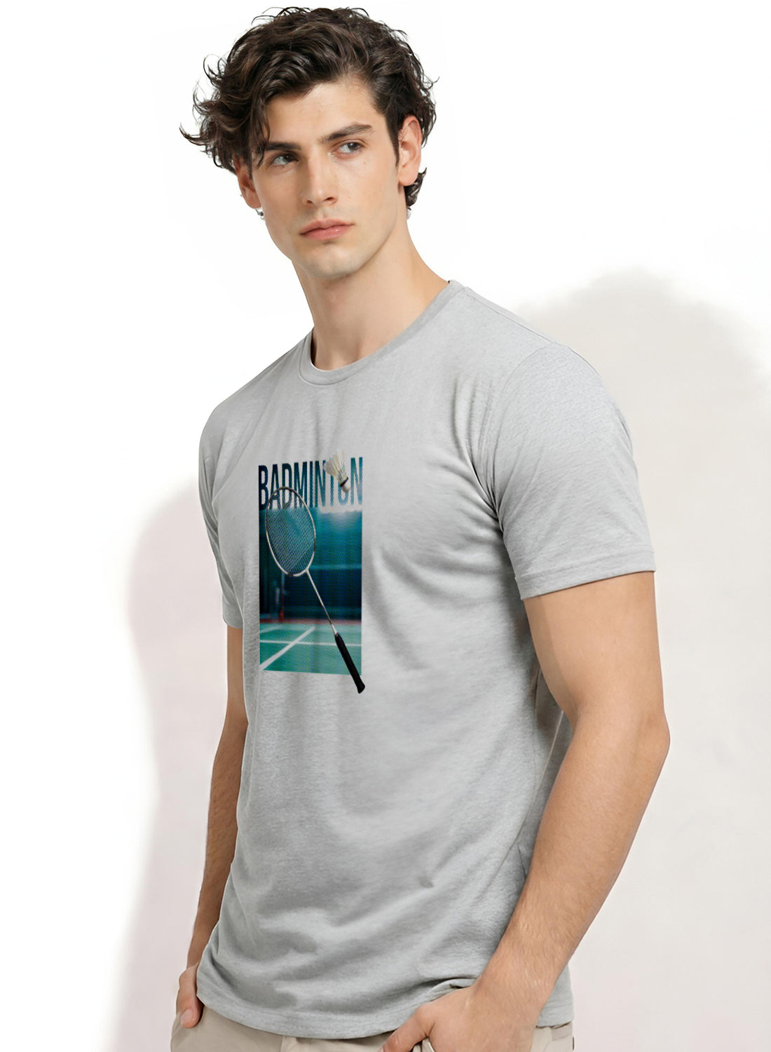 Men Badminton Graphic T-Shirt