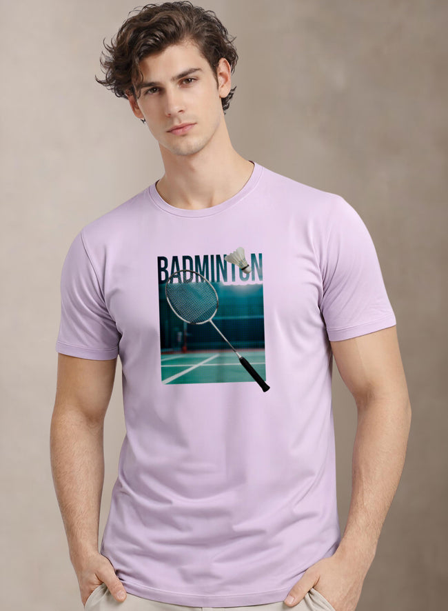 Men Badminton Graphic T-Shirt