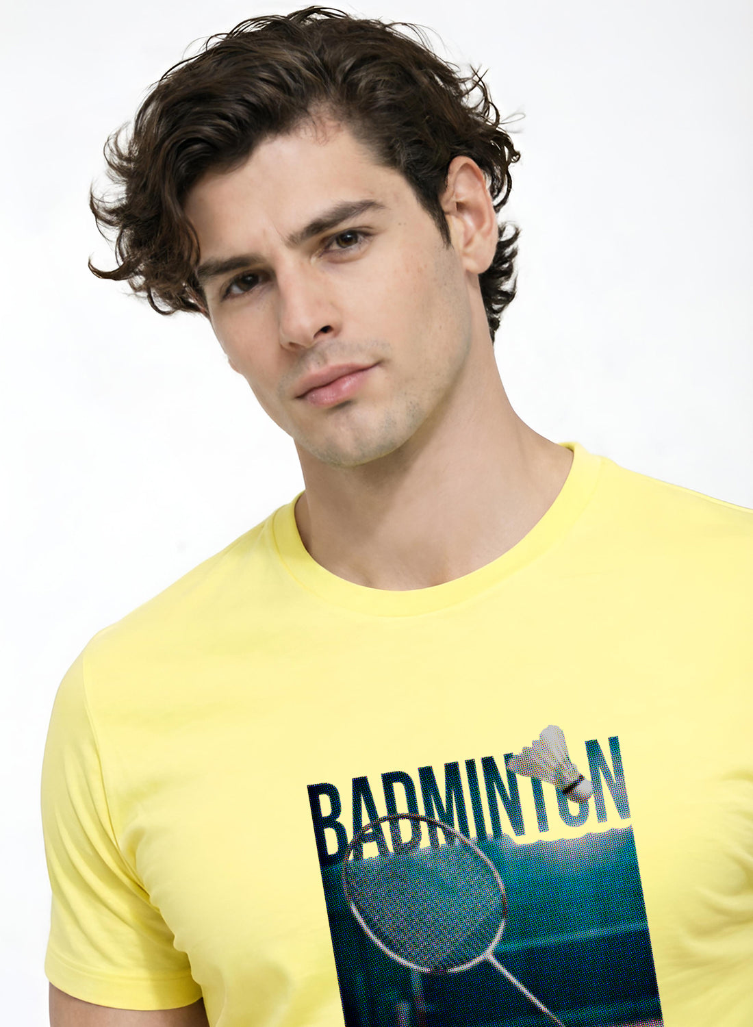 Men Badminton Graphic T-Shirt