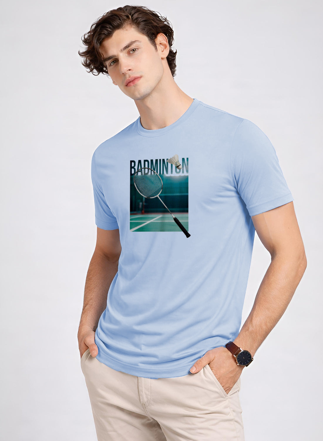 Men Badminton Graphic T-Shirt