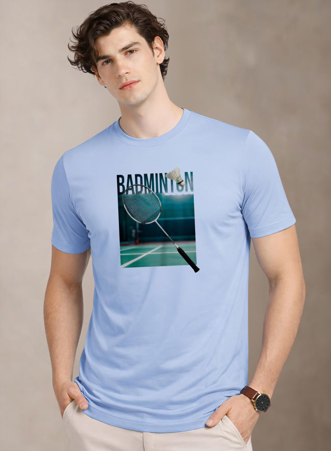 Men Badminton Graphic T-Shirt